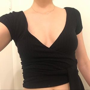 Reformation Cropped Wrap Top